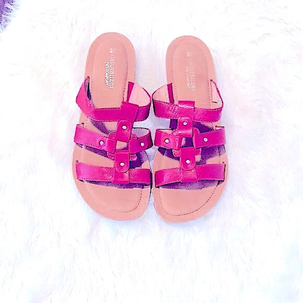 Chic Modern Red Leather Open-Toe Strappy Sandals